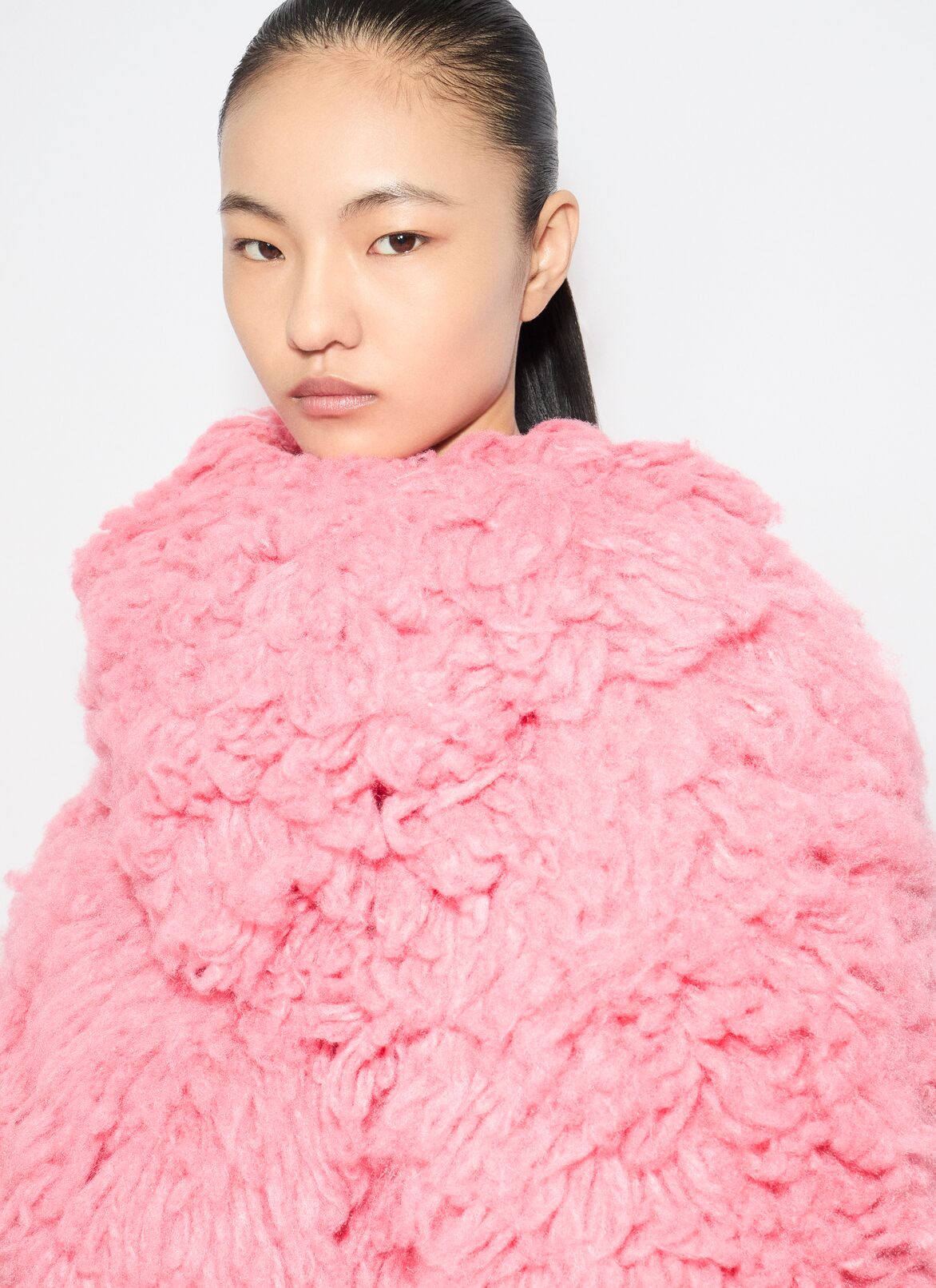 FAUX-FUR KNIT SPIRAL COAT ALAÏA  FAUX-FUR KNIT SPIRAL COAT